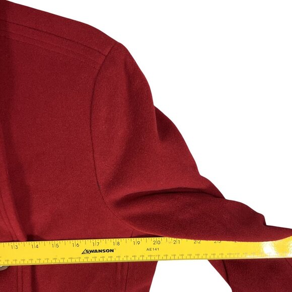 Calvin Klein Womens 12 Red Double Breasted Wool Cashmere Blend Peacoat Timeless - Picture 10 of 16